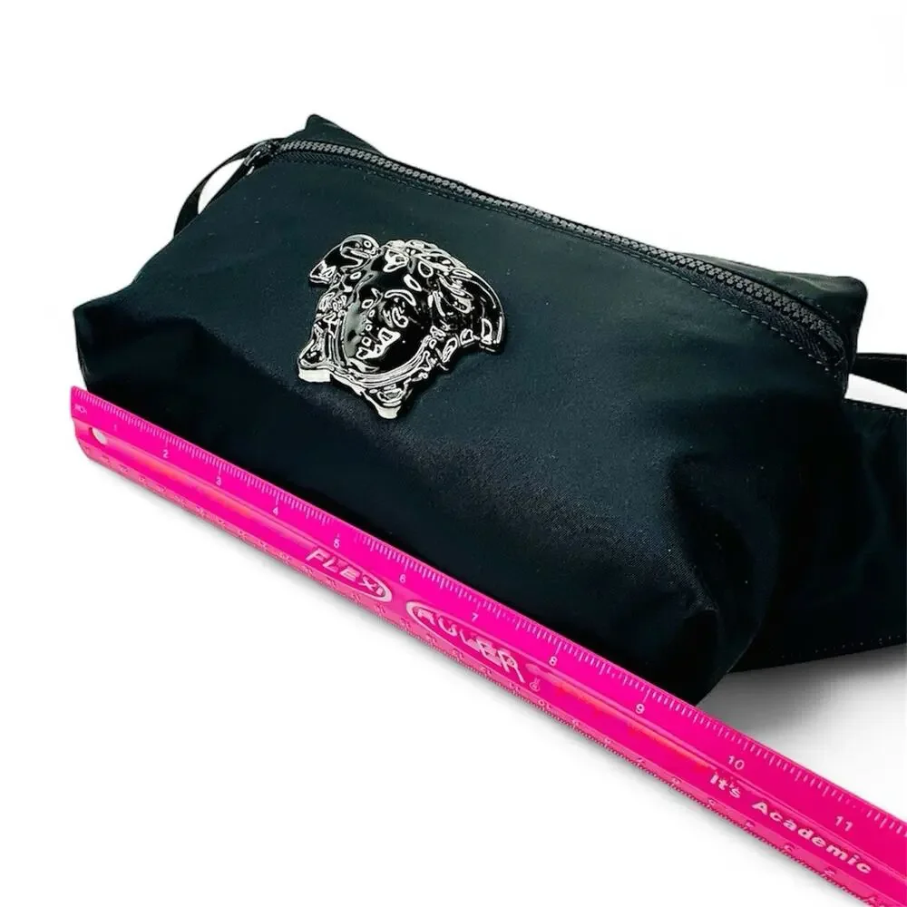 NWT Versace La Medusa Pallazo Black Nylon Fanny Pack Bum Belt Sling Bag $900